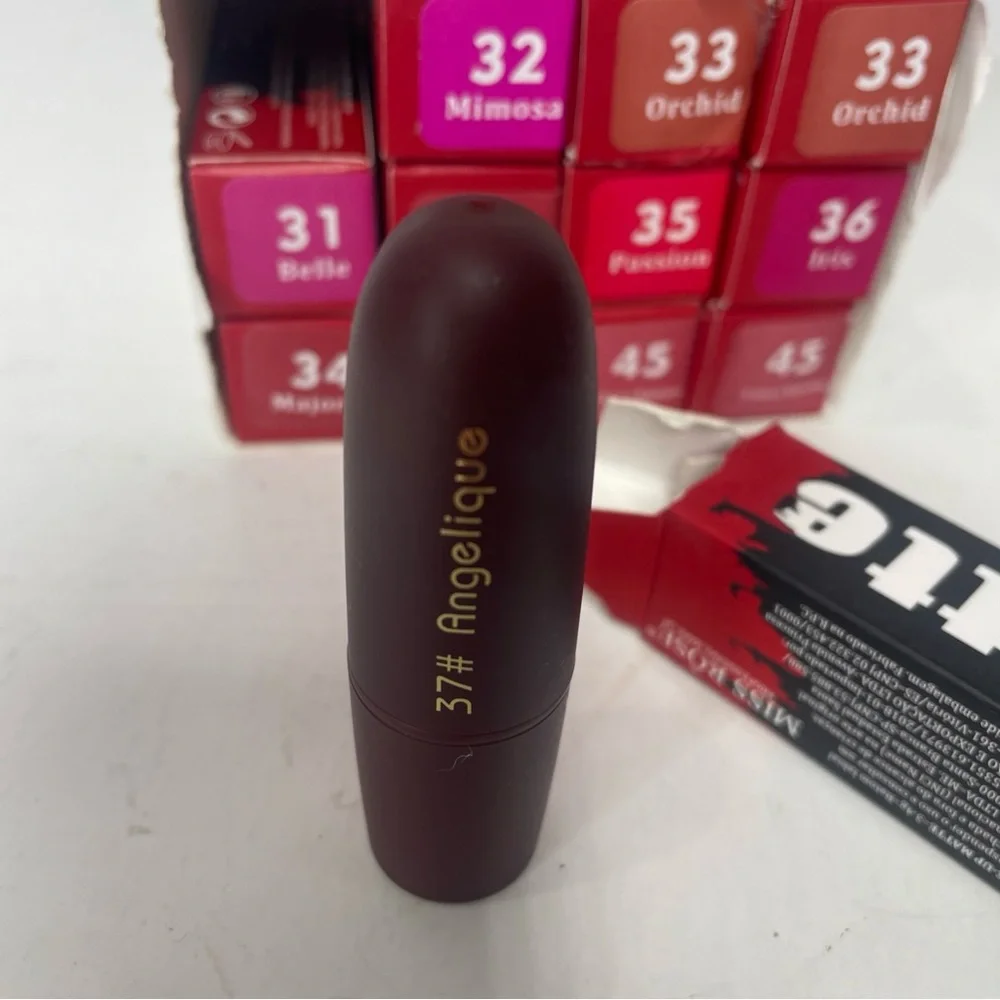 16 Tubes Miss Rose Lipstick Matte 11 Shades New 31 32 33 34 35 36 37 45 47 48 56